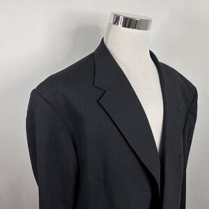 Joseph & Feiss 56R Sport Coat 100% Wool Charcoal Two Button Lined Vented